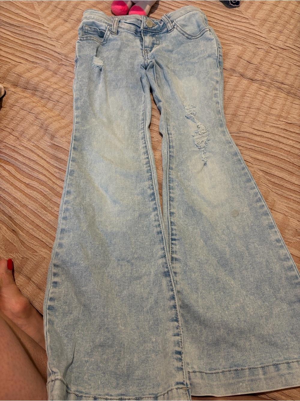 art class Light Blue Distressed Flare Jeans